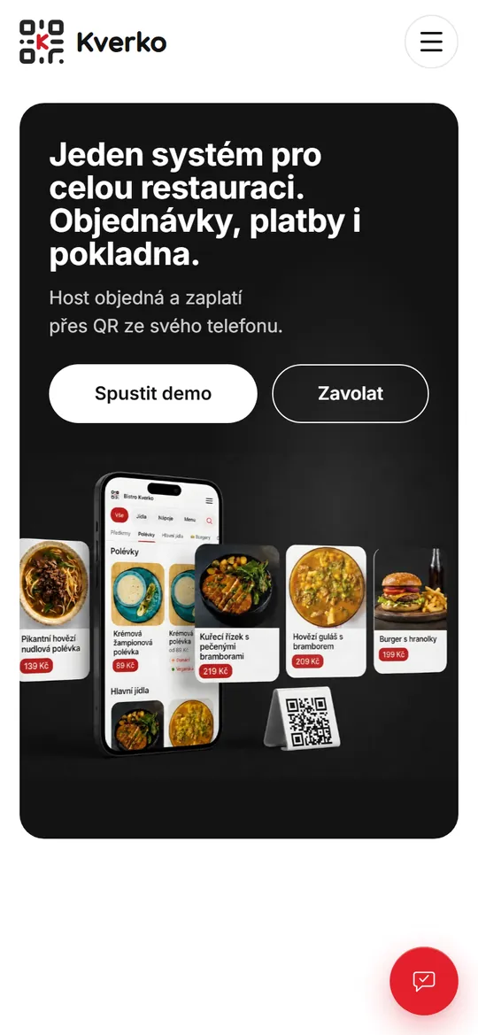 Web kverko.cz na telefonu