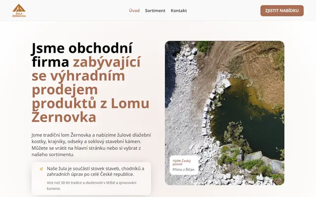 Úvodní stránka webu zulazernovka.cz