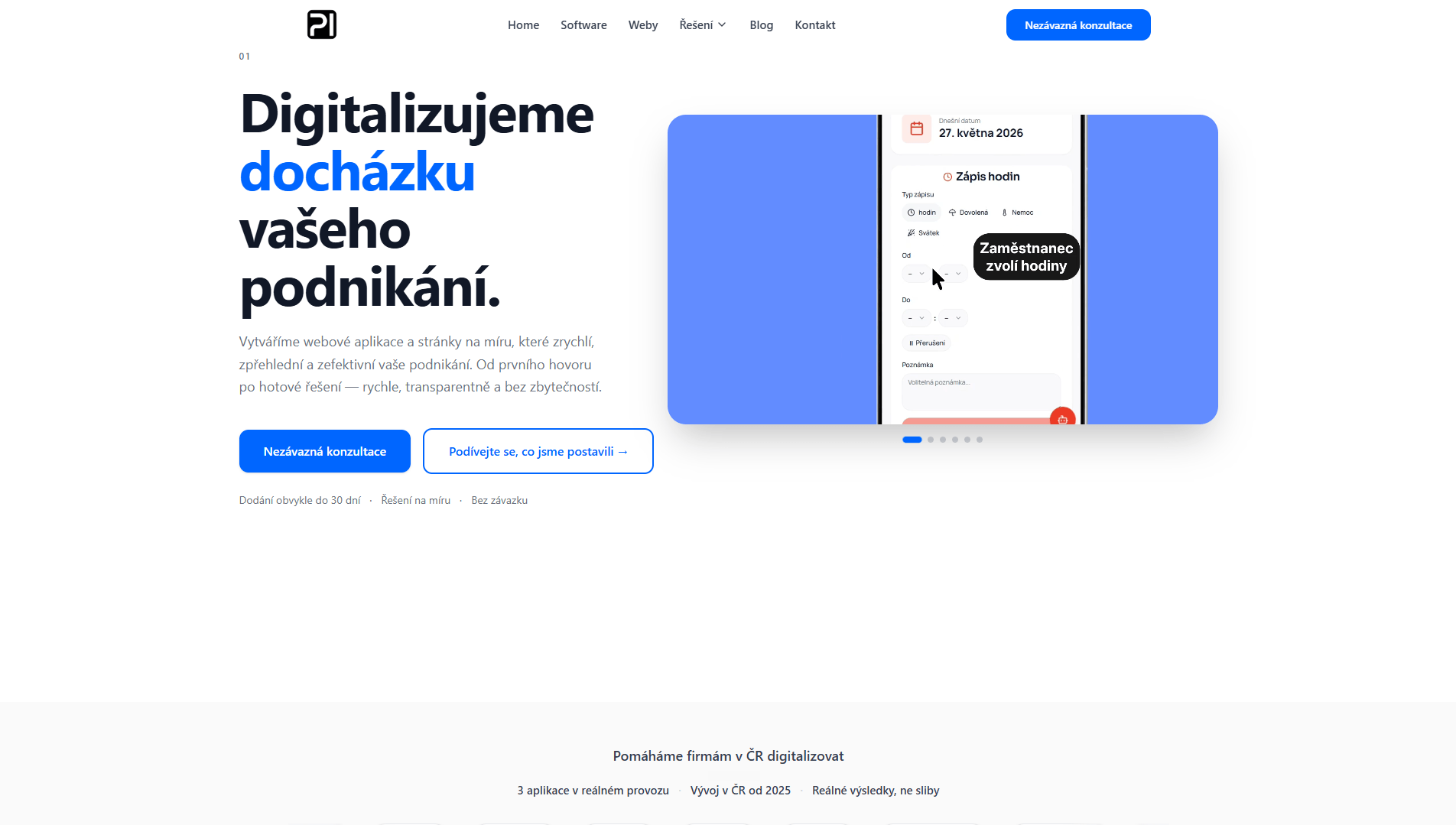 Ukázka webu na desktopu: moderní firemní stránka