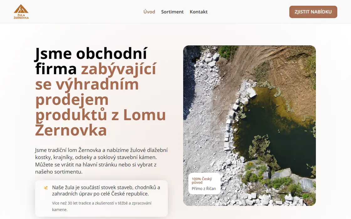 Úvodní stránka webu zulazernovka.cz